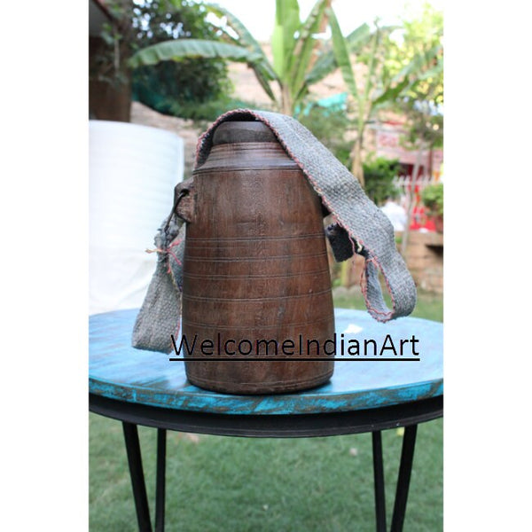 Wooden Water Bottle With Canvas Belt,