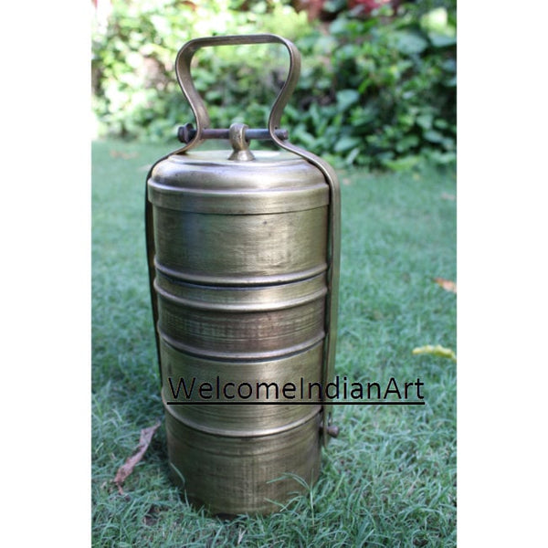 Vintage Old Brass Collectible Old Tiffin