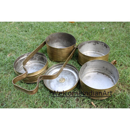 Vintage Old Brass Collectible Old Tiffin