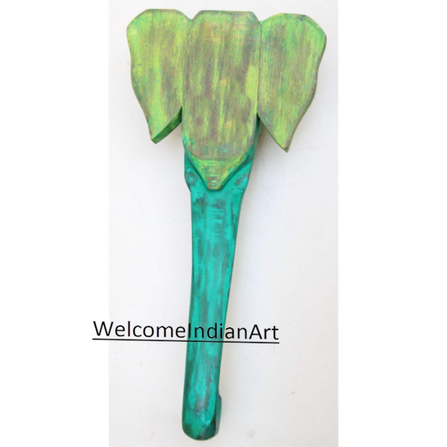Wooden Elephant Head Vintage Painted Model 1