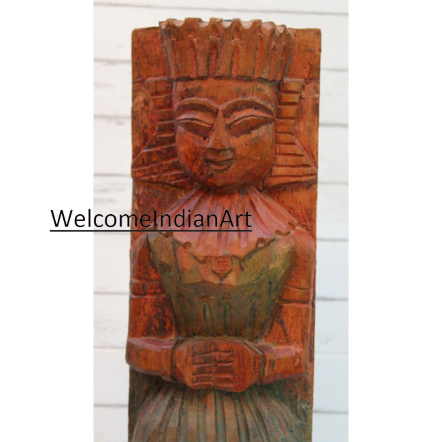 Antique Carved Sculpture, Vintage Wooden Model 1