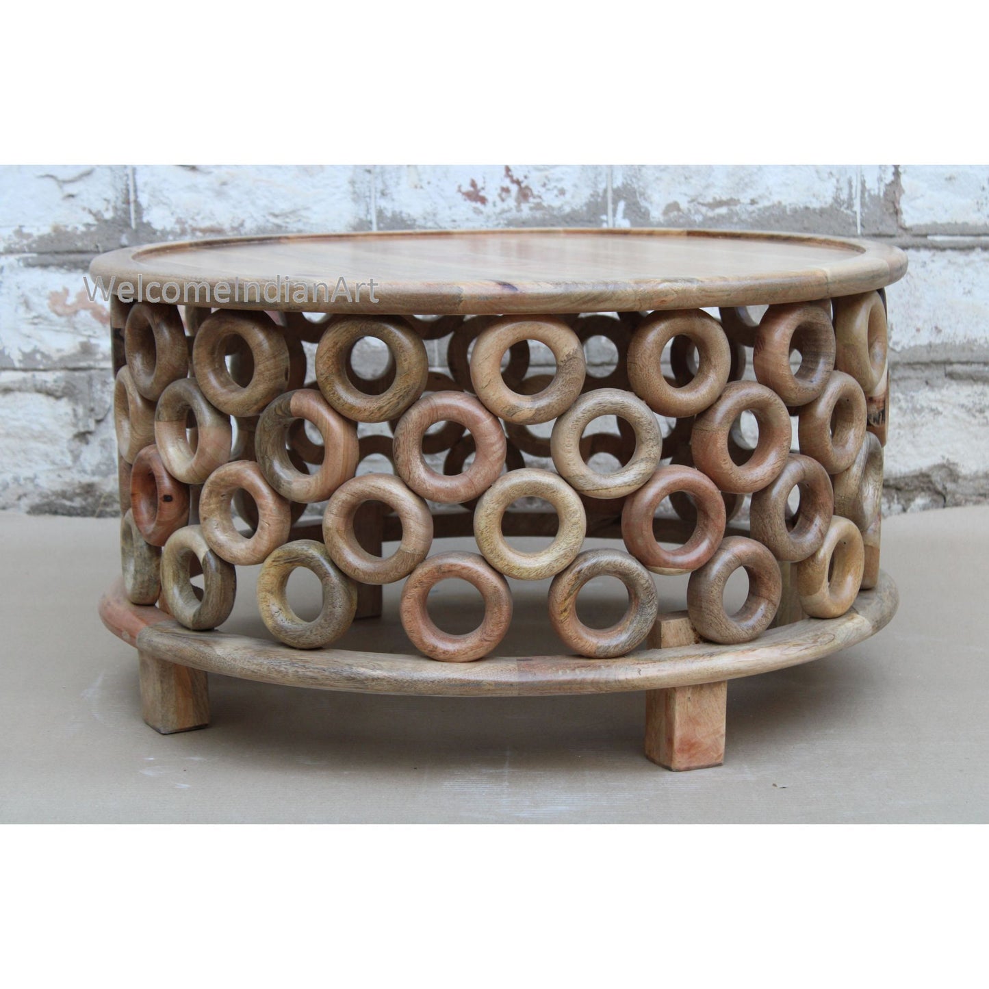 Wood Round Coffee Table/ Wooden Cocktail