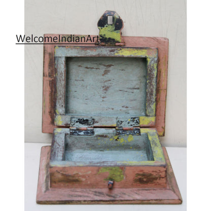 Handmade Vintage Wooden Carving Box Model 1 ( Lot Of 1 )