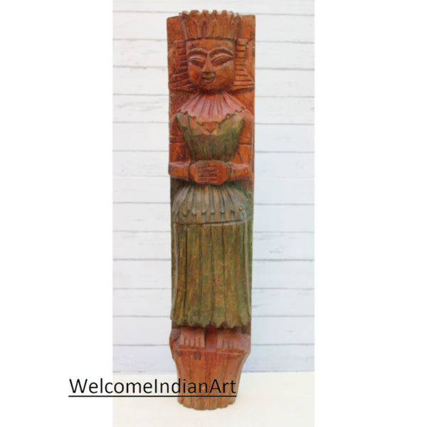 Antique Carved Sculpture, Vintage Wooden Model 1
