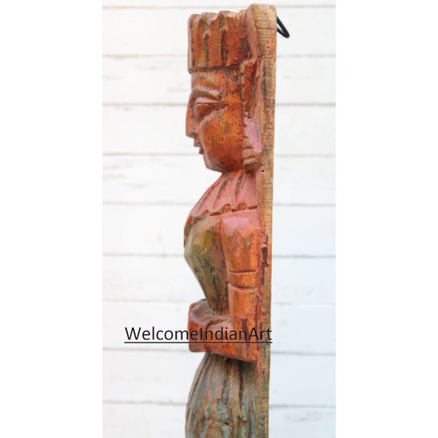 Antique Carved Sculpture, Vintage Wooden Model 1