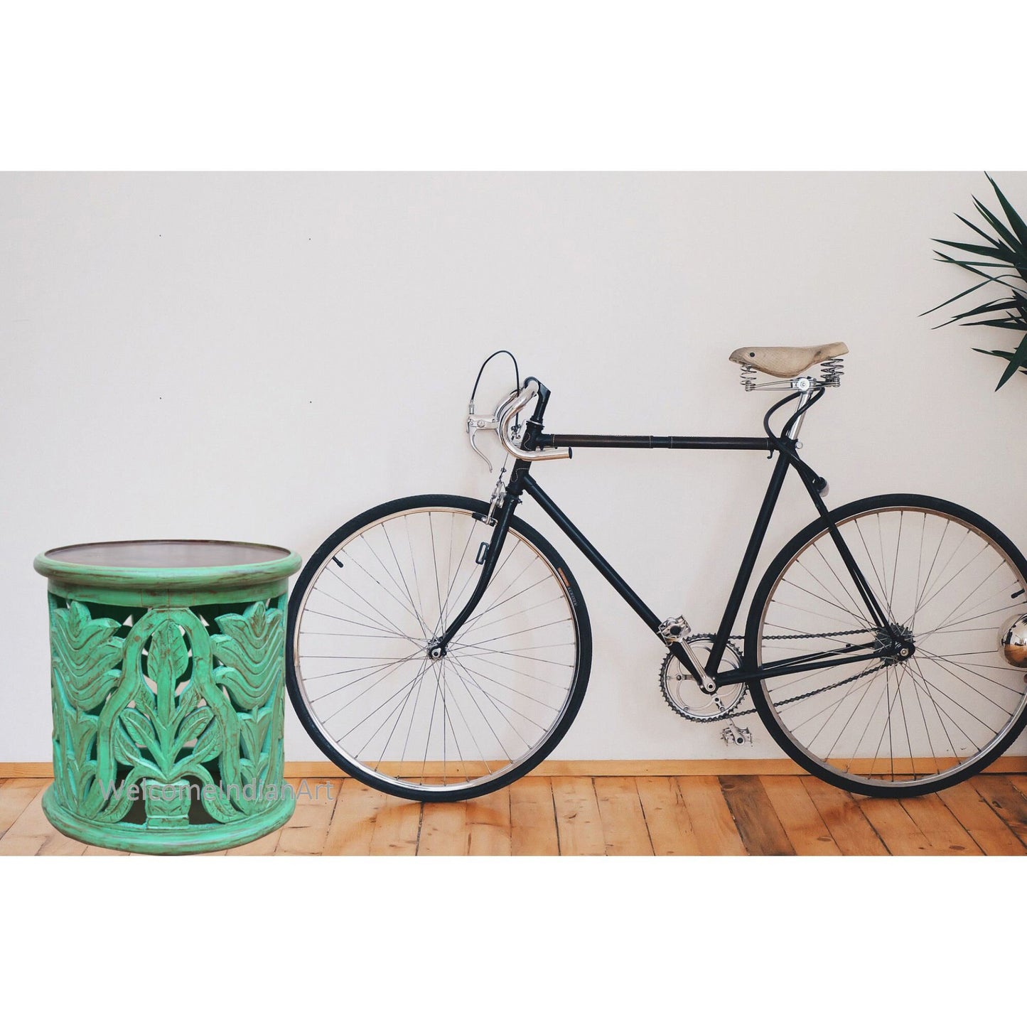 Indian Wooden Coffee Table Unique Green