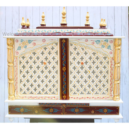 Wooden Temple For Home White Model 1