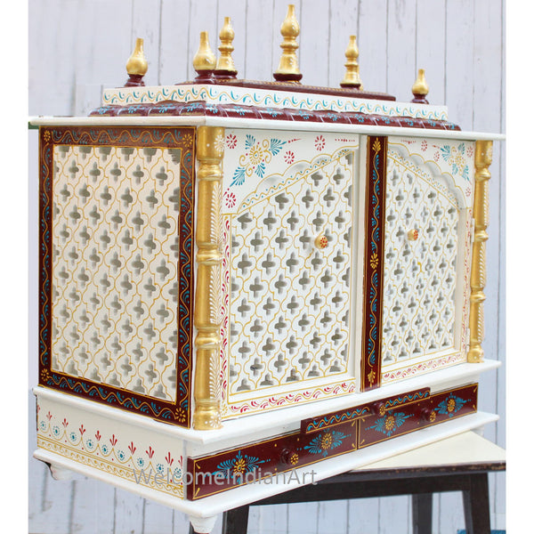Wooden Temple For Home White Model 1
