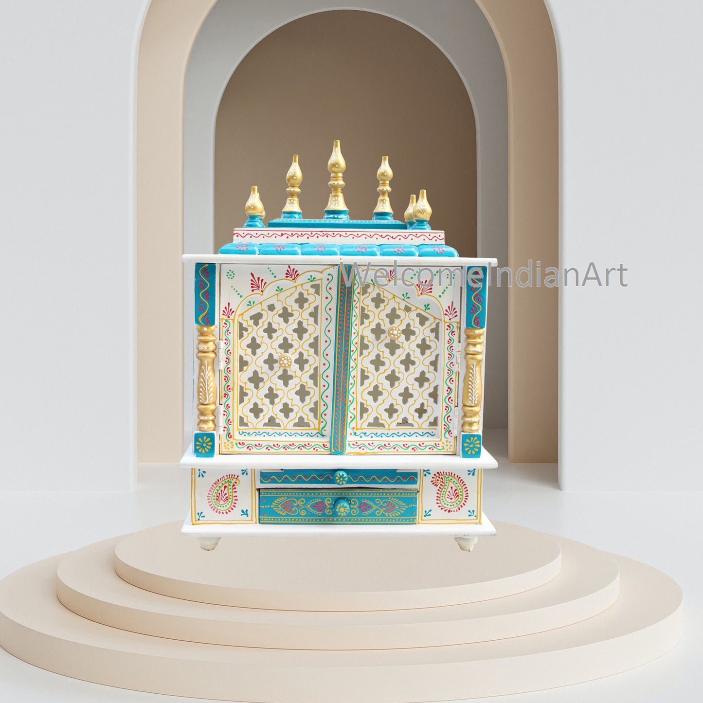 Wooden Temple Worship Hindu Pooja Mdf