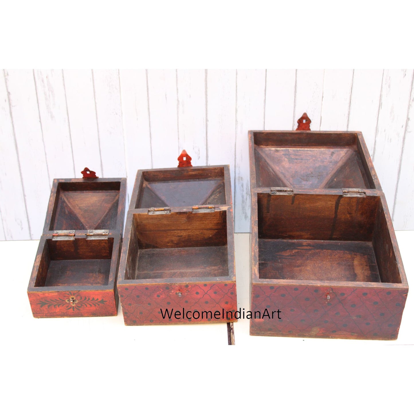 Wooden Hand Painted Box, Decorative Model 1