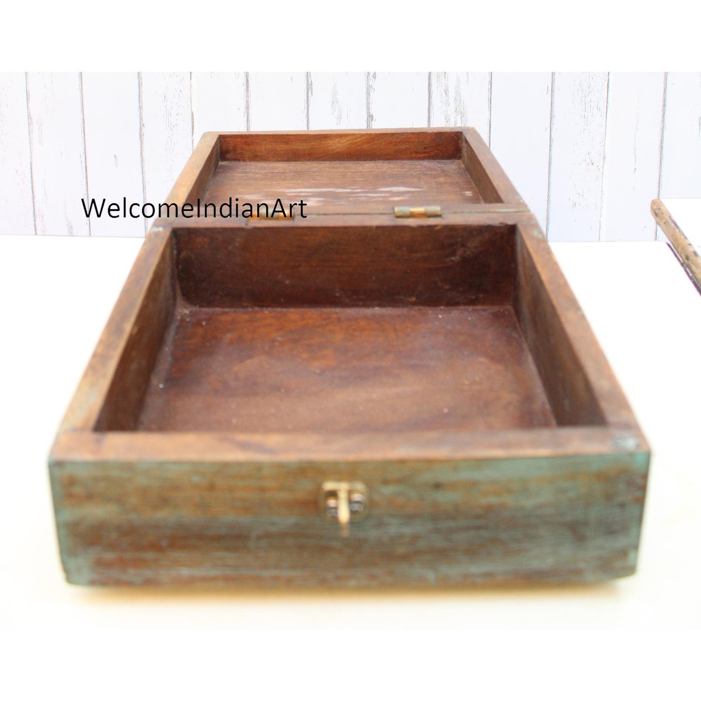 Old Wooden Box Handcrafted Jewelry Storage