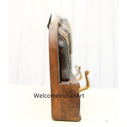 Old Wooden Hook Key Hanger Wood