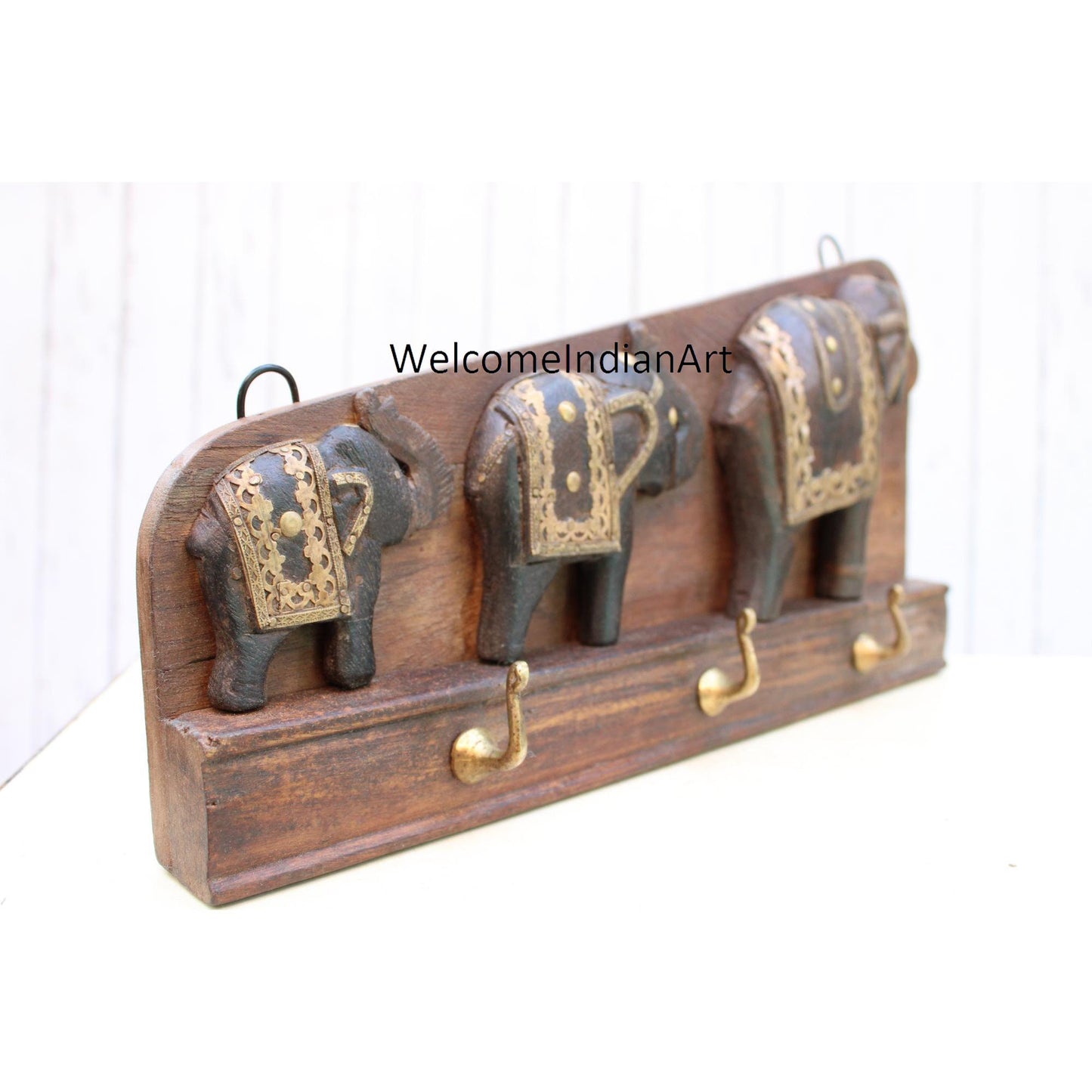 Old Wooden Hook Key Hanger Wood