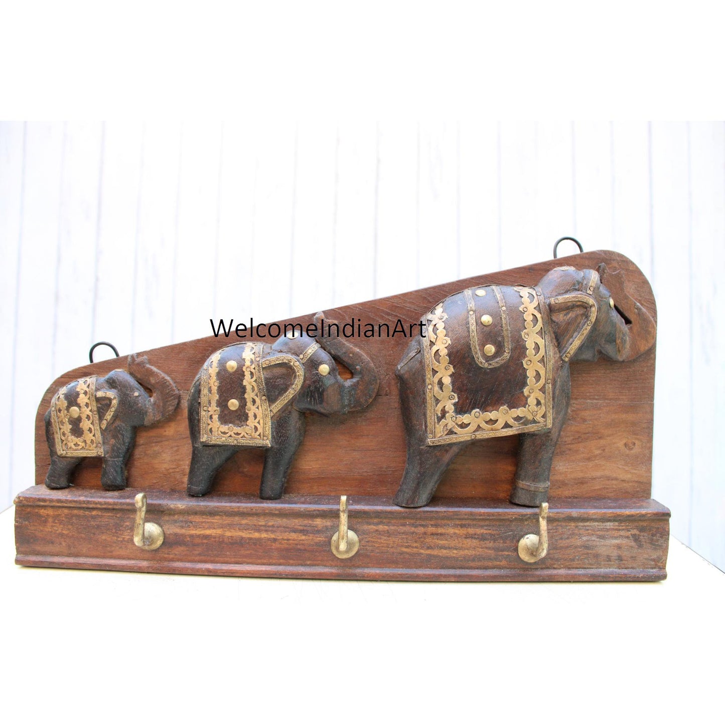 Old Wooden Hook Key Hanger Wood