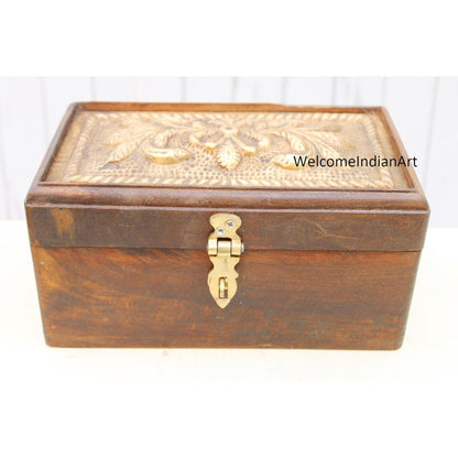 Wooden Brass Fitted Box, Jewellery Model 1