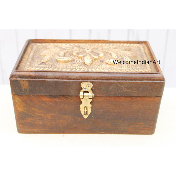 Wooden Brass Fitted Box, Jewellery Model 1