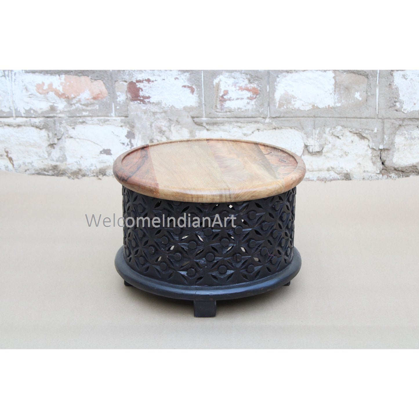 Wooden Round Coffee Table Handmade Beautiful