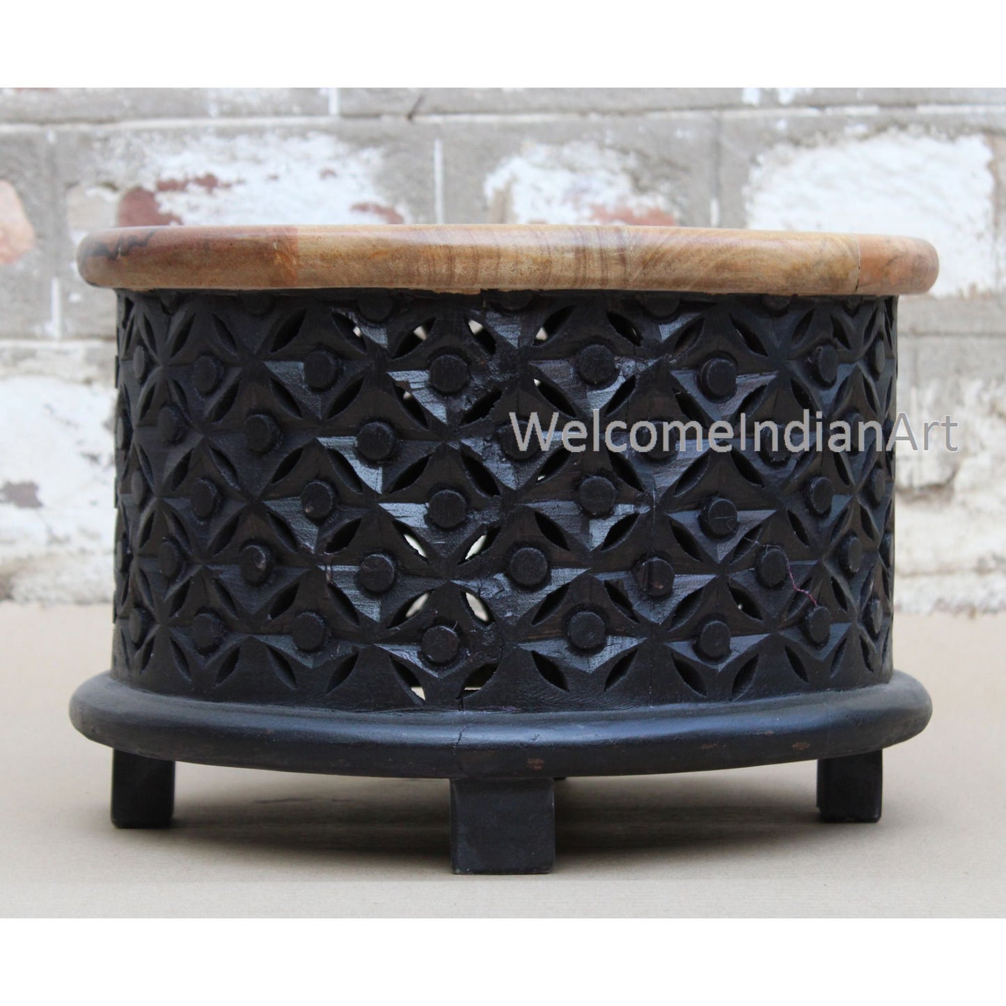 Wooden Round Coffee Table Handmade Beautiful