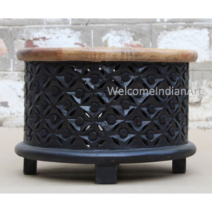 Wooden Round Coffee Table Handmade Beautiful