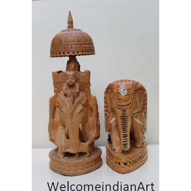 Wooden Elephant Figurines Set Of Model 1