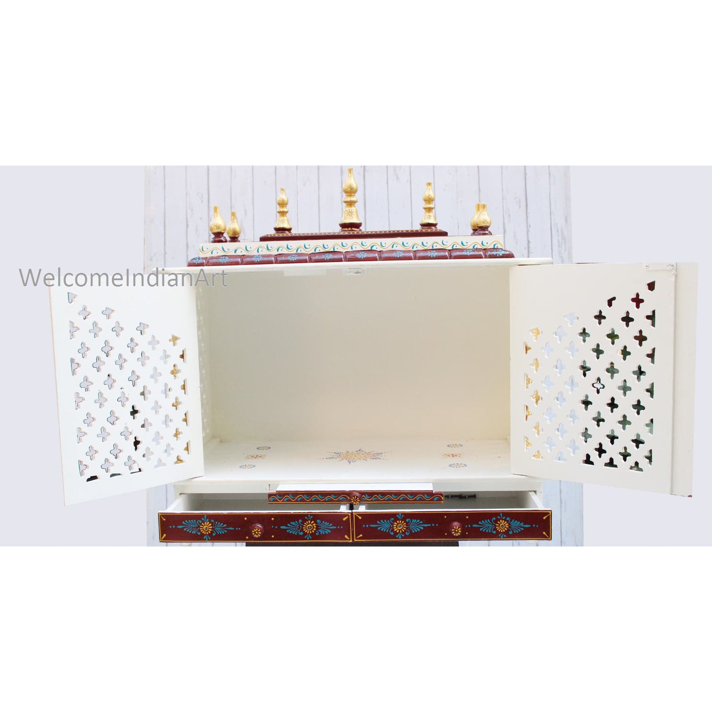 Wooden Temple For Home White Model 1