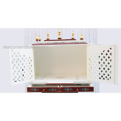 Wooden Temple For Home White Model 1