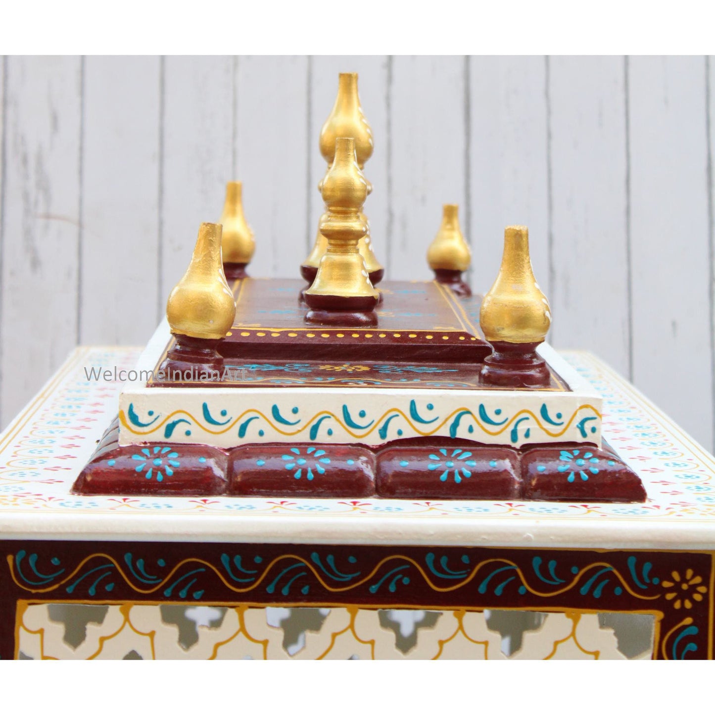Wooden Temple For Home White Model 1