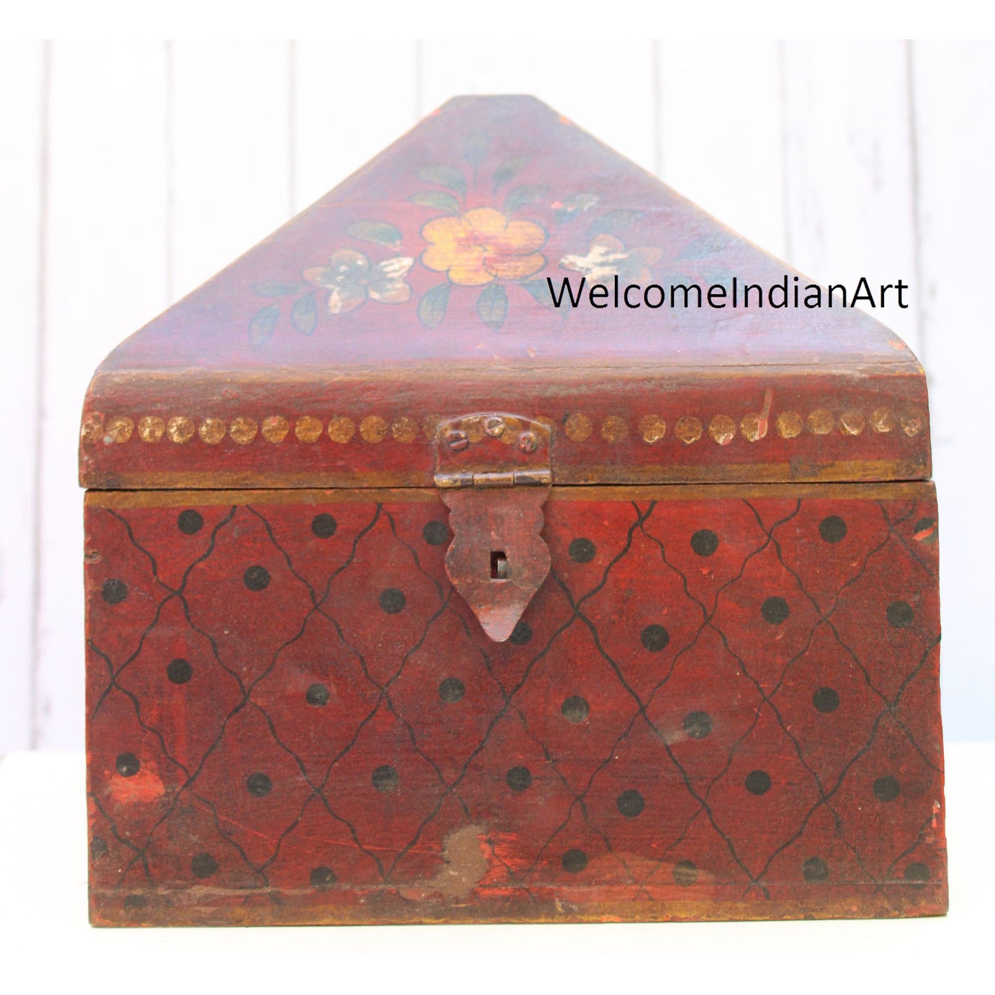 Wooden Hand Painted Box, Decorative Model 1
