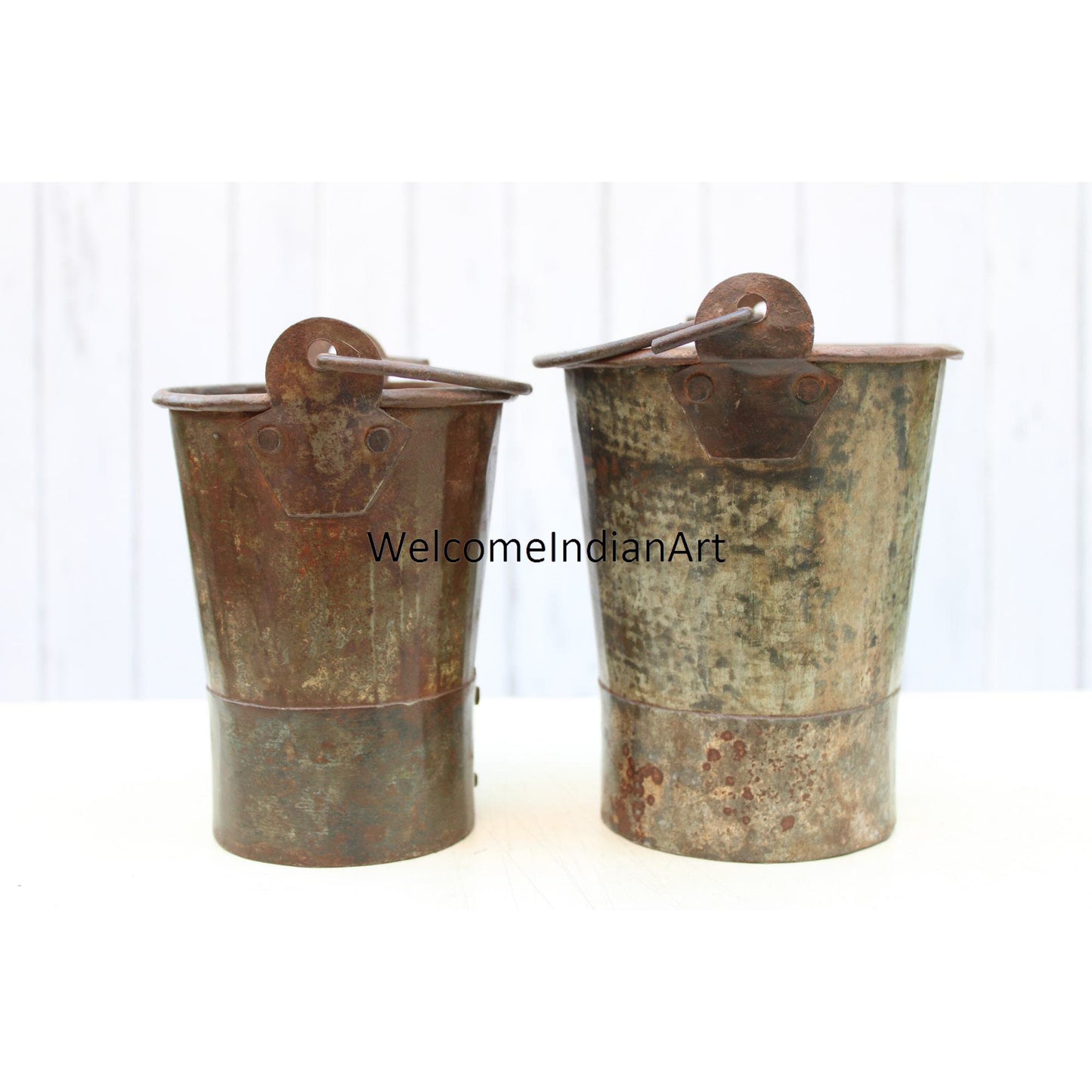 Antique Iron Bucket And Tub Model 1
