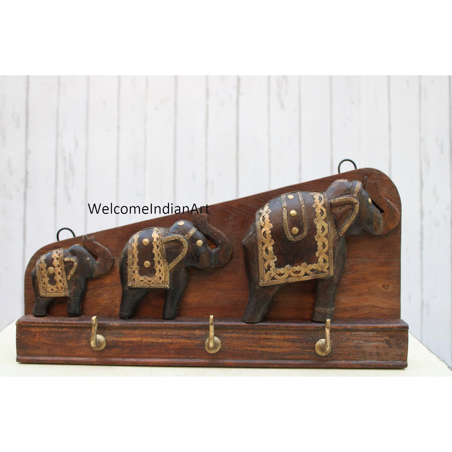 Old Wooden Hook Key Hanger Wood