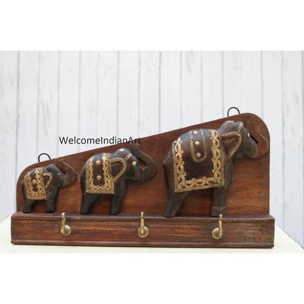 Old Wooden Hook Key Hanger Wood