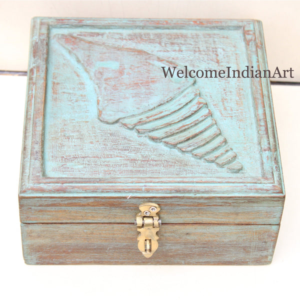 Old Wooden Box Handcrafted Jewelry Storage
