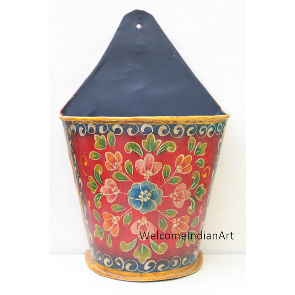Iron Bucket Handmade Floral Painted Model 1