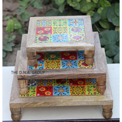 Decorative Wooden Bajot – Traditional Handcrafted Stool