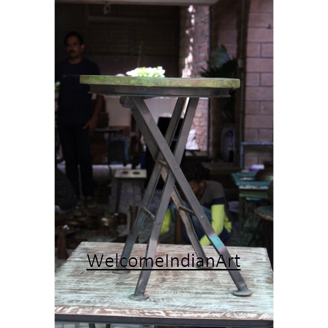 Wooden Coffee Table Round Portable Model 1