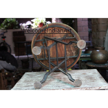 Wooden Coffee Table Round Portable Model 1