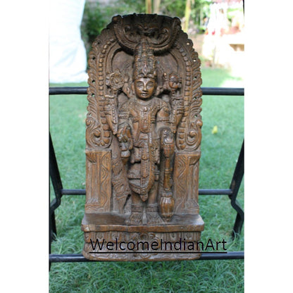 2 Antique Lord Vishnu Statue Rustic