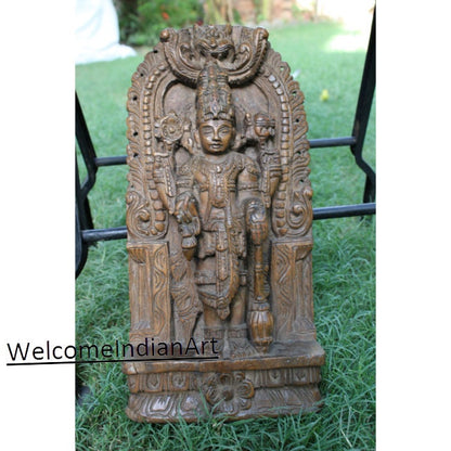 2 Antique Lord Vishnu Statue Rustic
