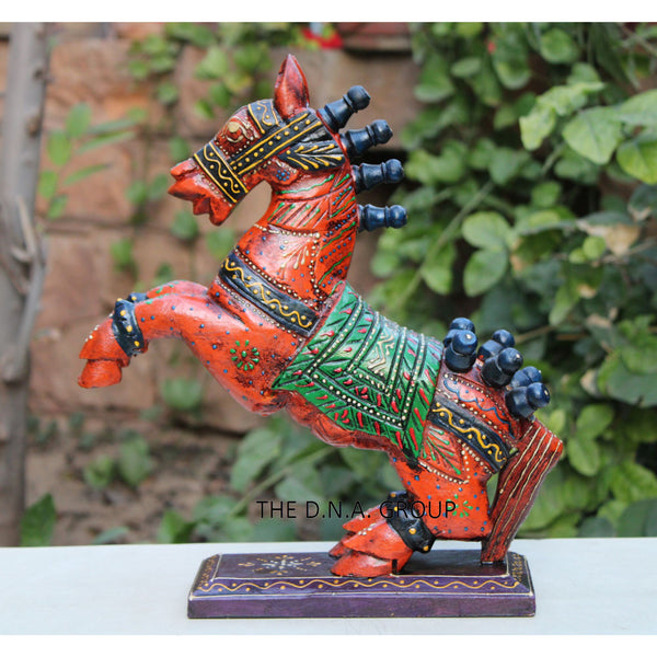 Wooden Handpainted Carved Horse Artistry Unique