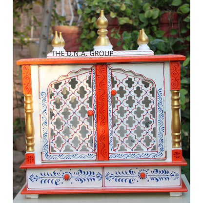 Handmade Wooden Temple /Pooja Mandir with LED