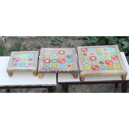 Decorative Wooden Bajot – Traditional Handcrafted Stool