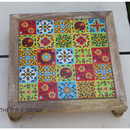Decorative Wooden Bajot – Traditional Handcrafted Stool