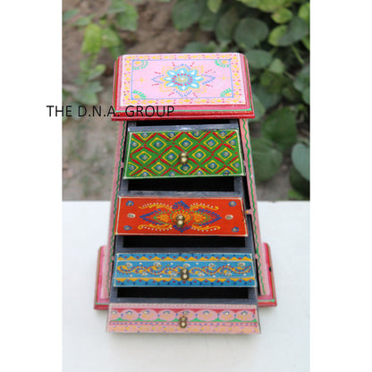Wood Handpainted Colourful Drawer Compartment Model 1