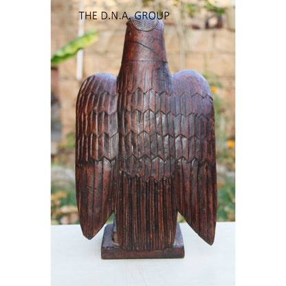 Handmade Antique Wooden Bird Statue Art