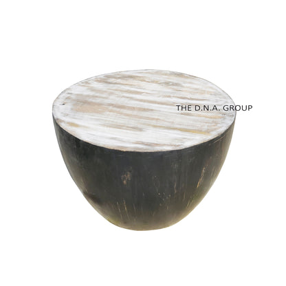 Wood Coffee Table, Drum Shape 10X10X10