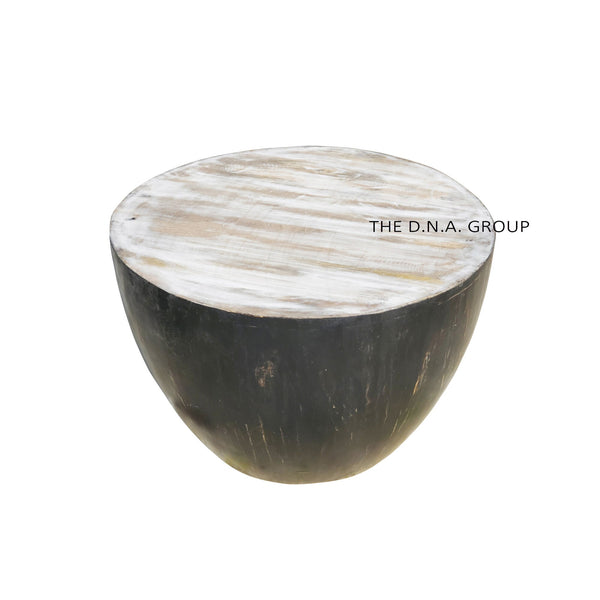 Wood Coffee Table, Drum Shape 10X10X10