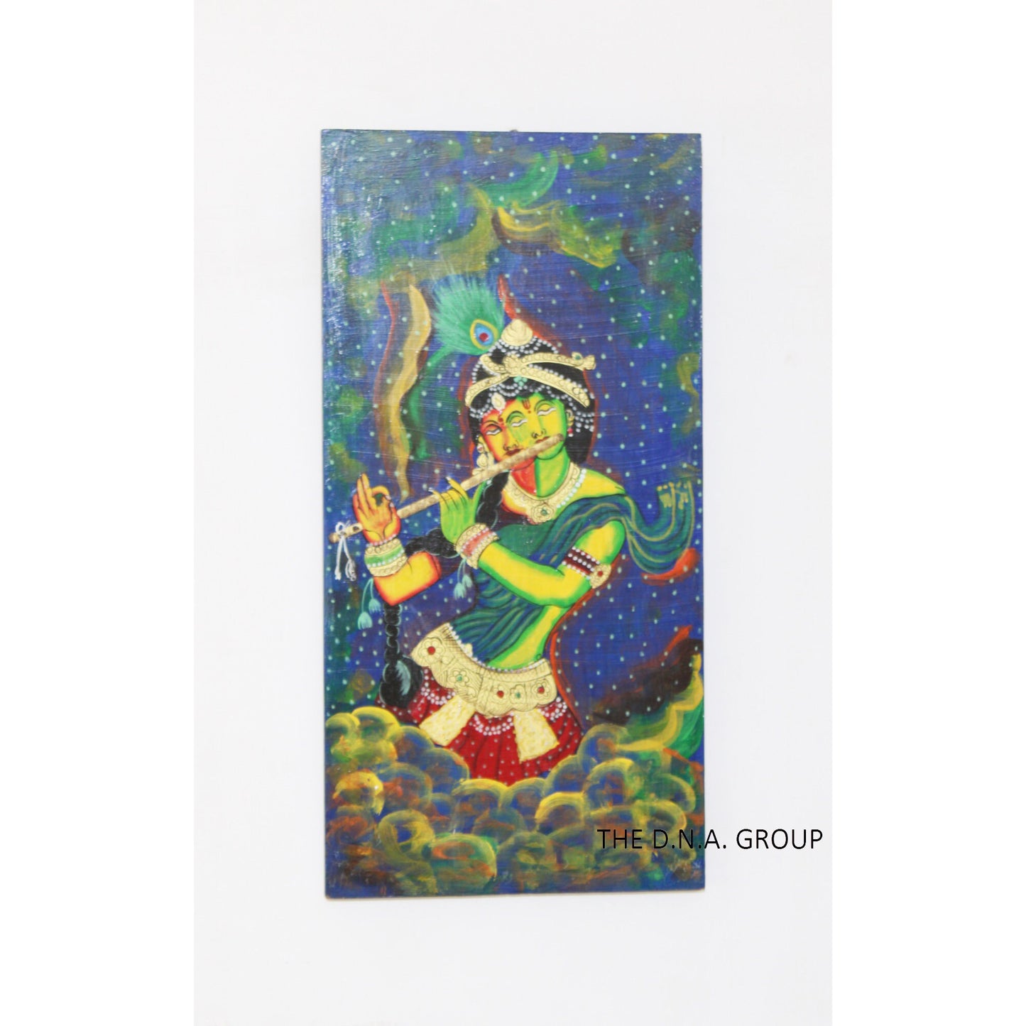 Wooden Hand Painted Radha Krishna Radha Krishna Panel