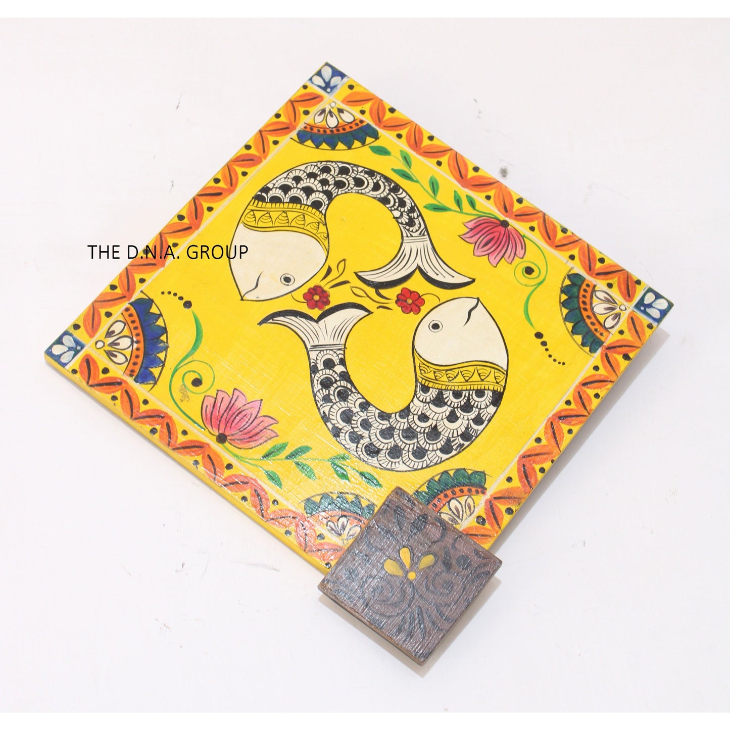 Wood Handpainted Kite Wall Decor Fish Pattern
