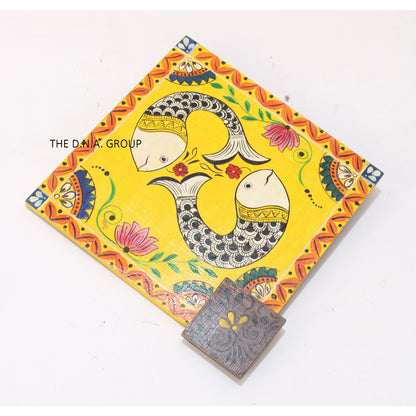 Wood Handpainted Kite Wall Decor Fish Pattern