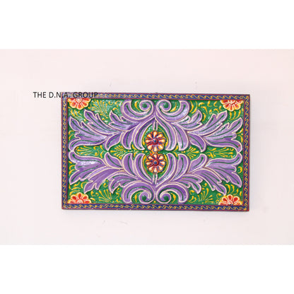 Wooden Wall Art Hand Painted Flower Pattern